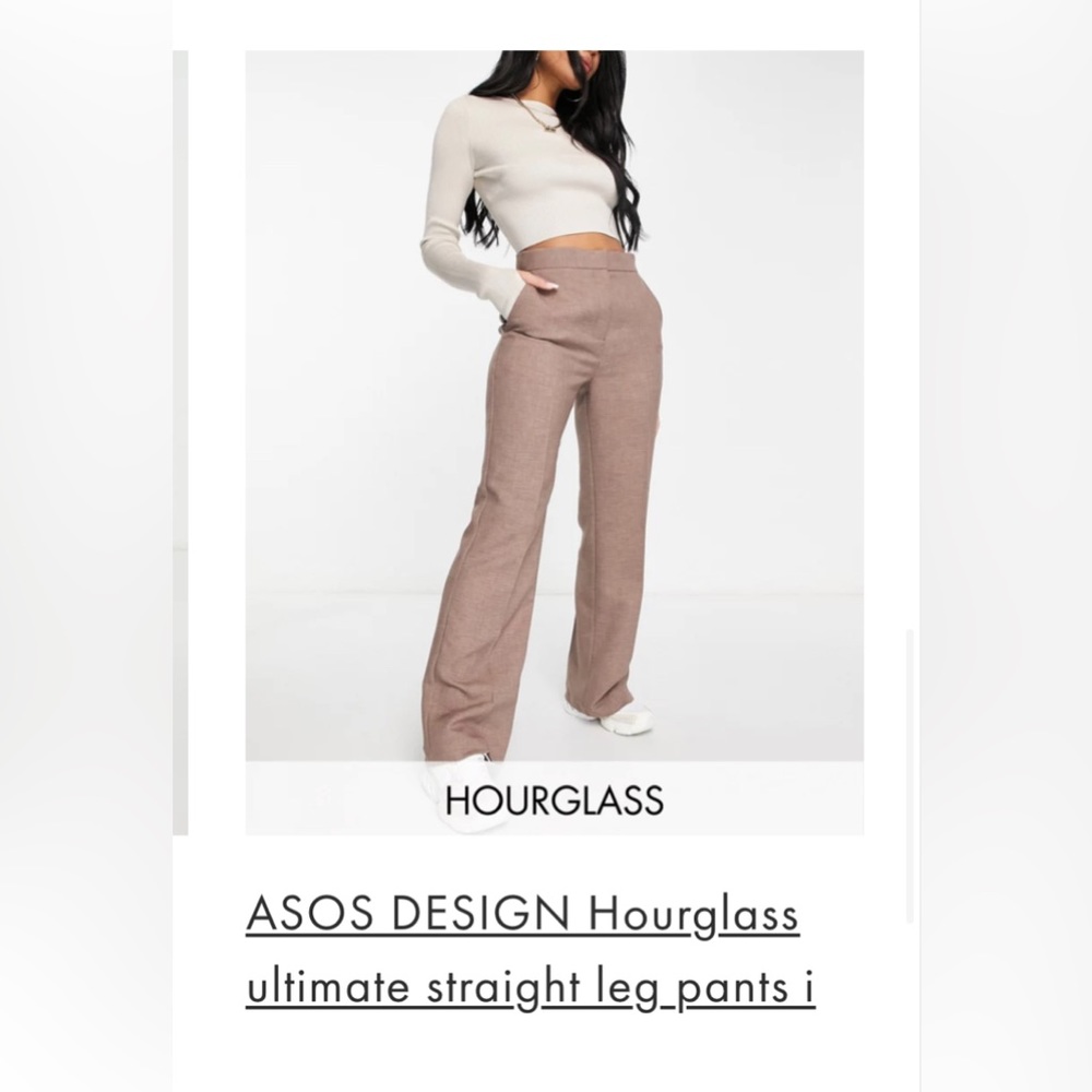 ASOS DESIGN Hourglass ultimate straight leg trouser in brown